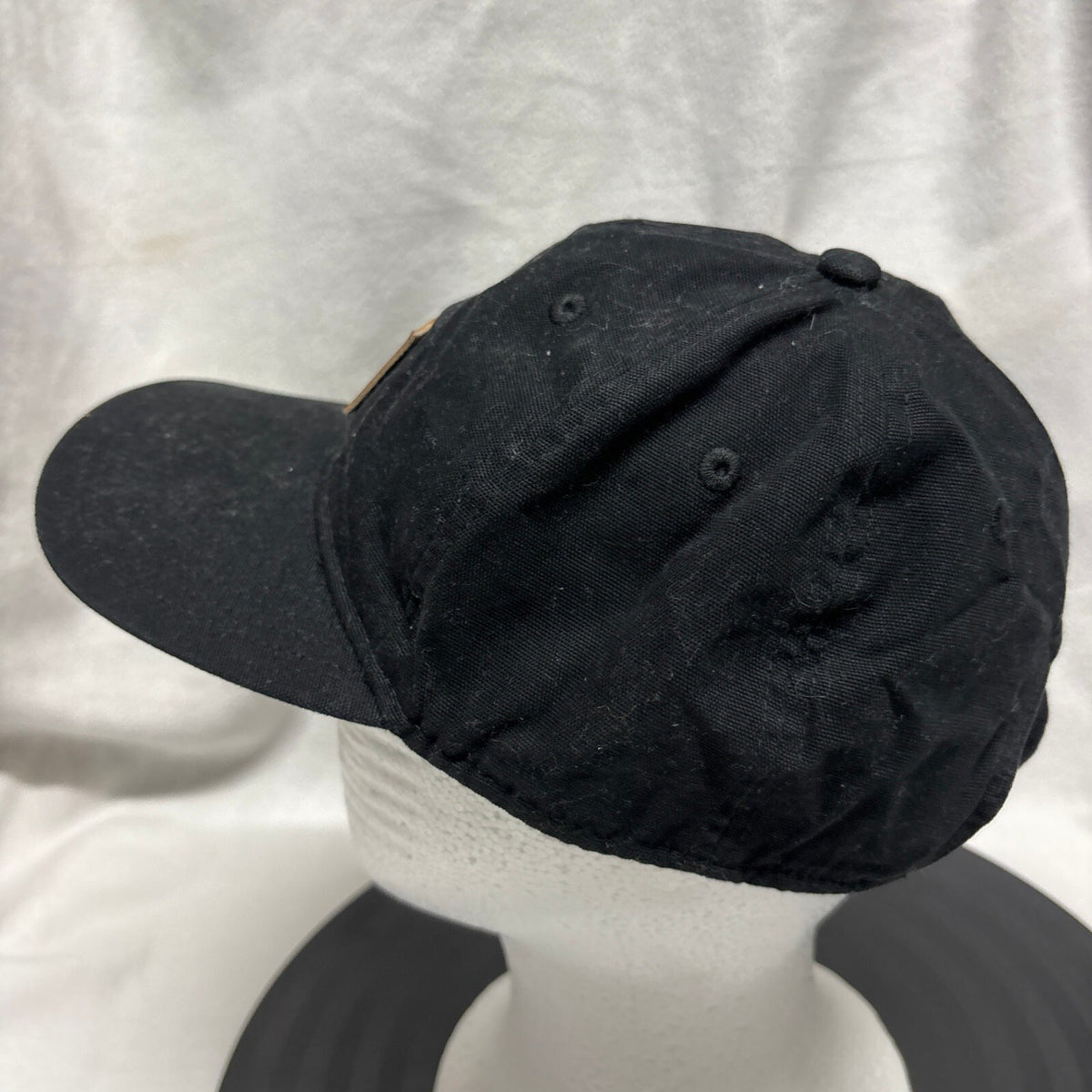 Carhartt Mens Black Cotton Canvas Leather Logo Patch Adjustable Baseball Cap Hat - Photo 5