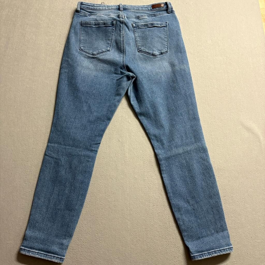 BlankNYC The Great Jones High Rise Skinny Jeans Womens 31 Distressed Blue Denim