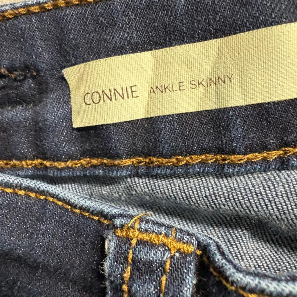 Kut from the Kloth Connie Ankle Skinny Jeans Womens Size 0 Blue Denim Frayed Hem