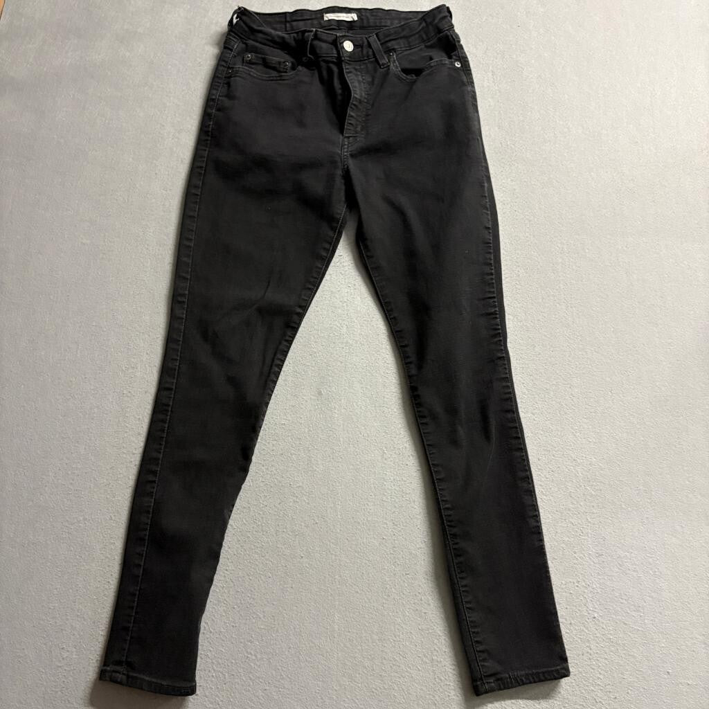 Levi's 721 High Rise Skinny Jeans Womens 31x30 Black Denim Stretch