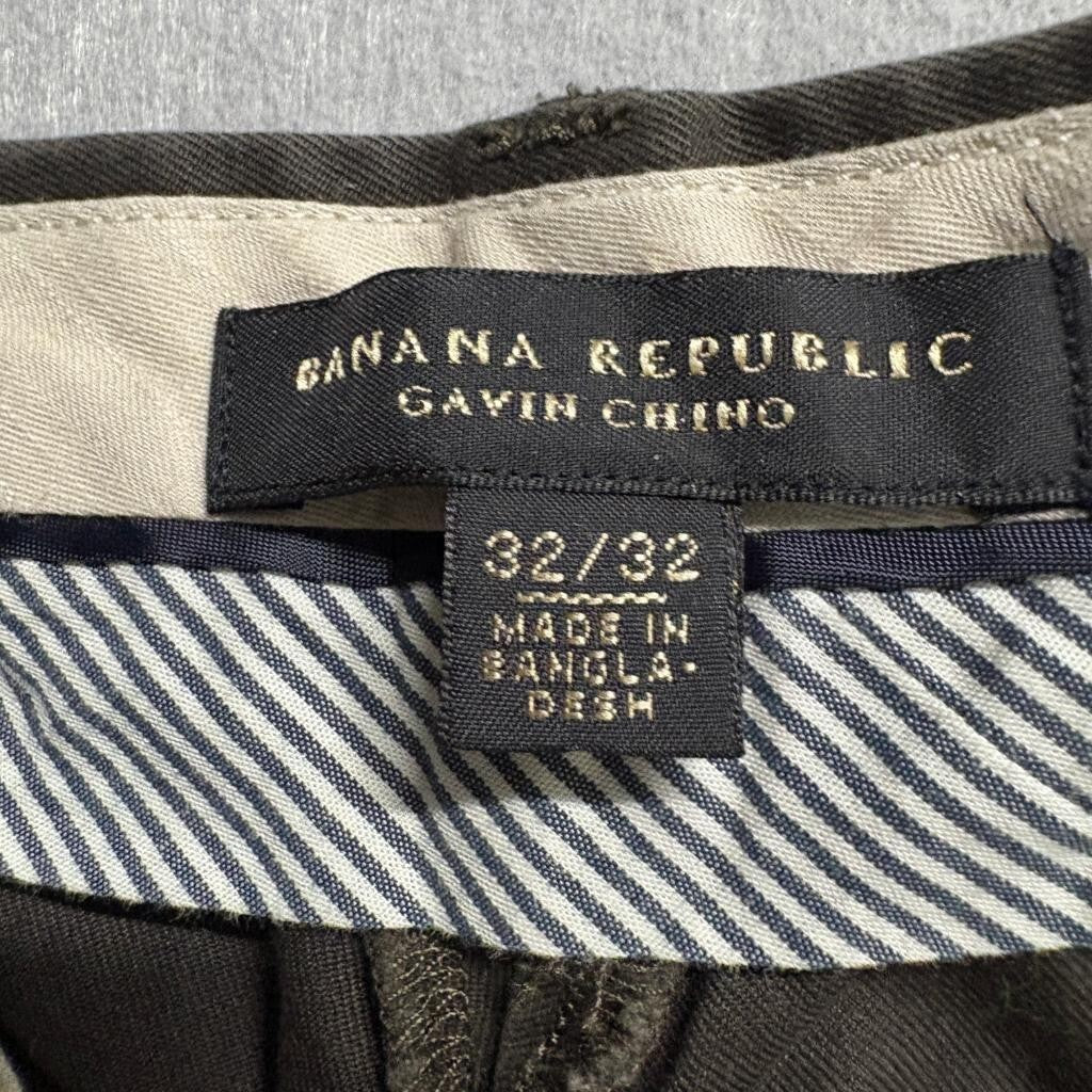 Banana Republic Gavin Chino Pants Mens 32x32 Brown 100% Cotton Straight Leg