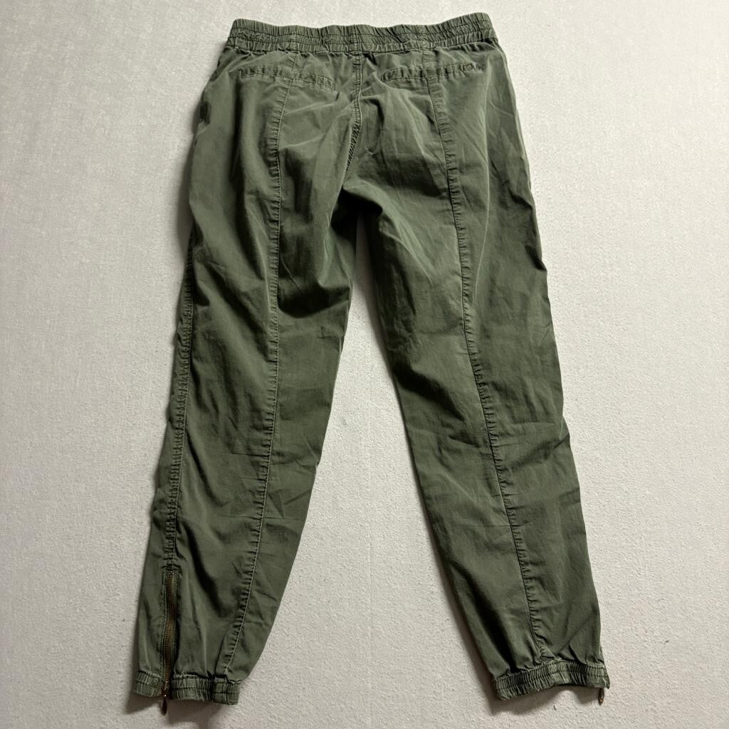 Unionbay Jogger Pants Womens Size 9 Green Utility Cargo Elastic Waist Ankle Zip