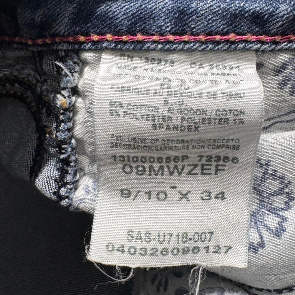 Wrangler Embroidered Butterfly Floral Jeans Womens Size 9/10x34 Bootcut Blue