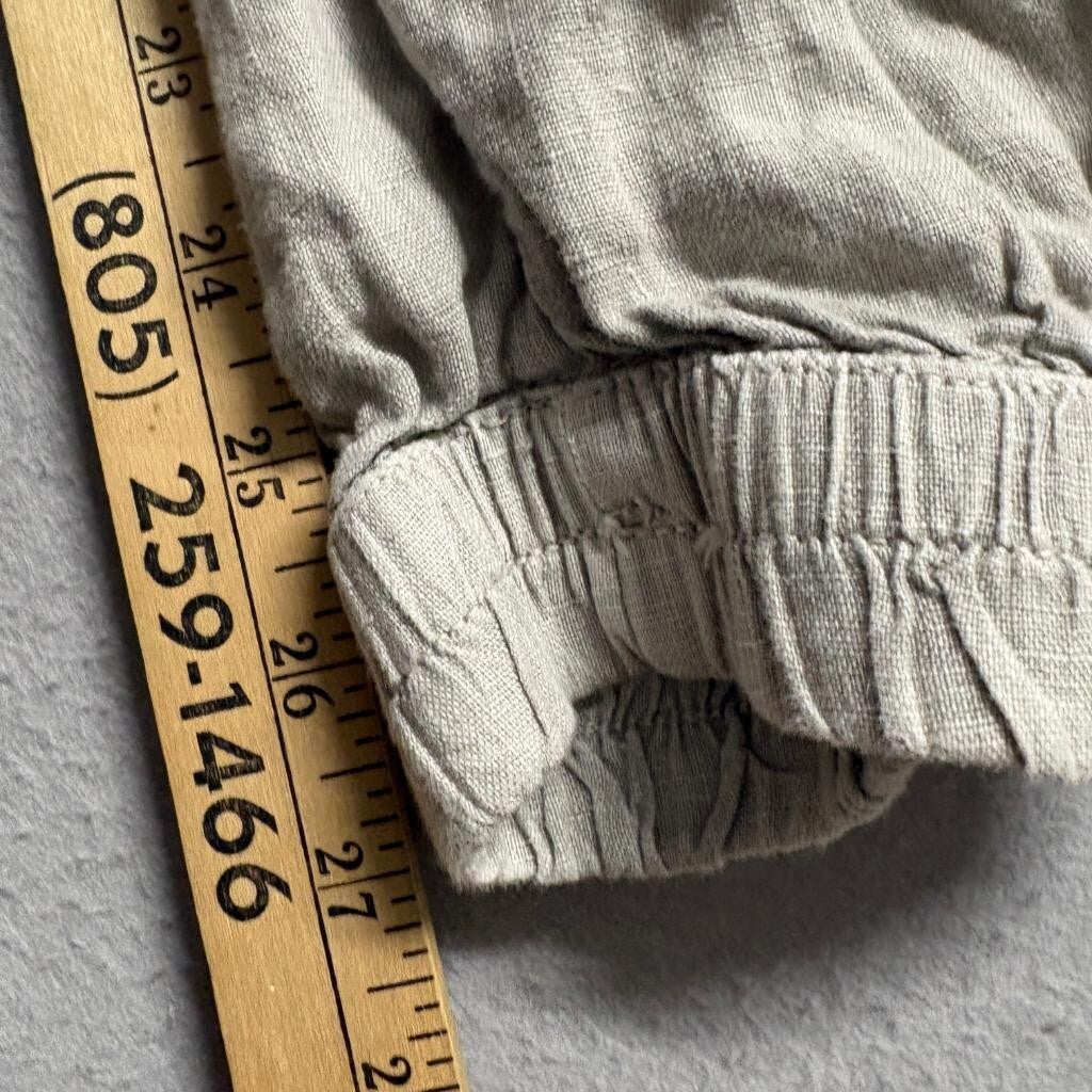 Nicole Miller New York Linen Cargo Pants Womens Large Gray Drawstring Joggers