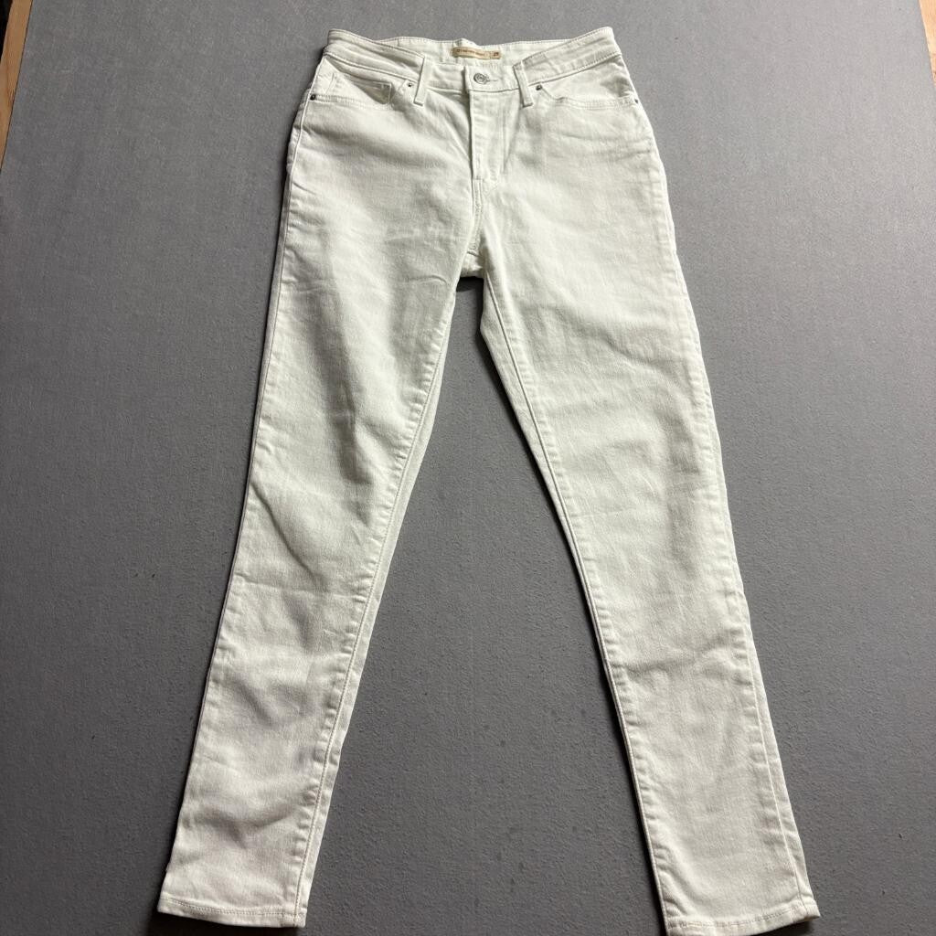 Levi's 721 High Rise Skinny Jeans Womens 29x30 White Denim Stretch