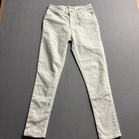 Levi's 721 High Rise Skinny Jeans Womens 29x30 White Denim Stretch