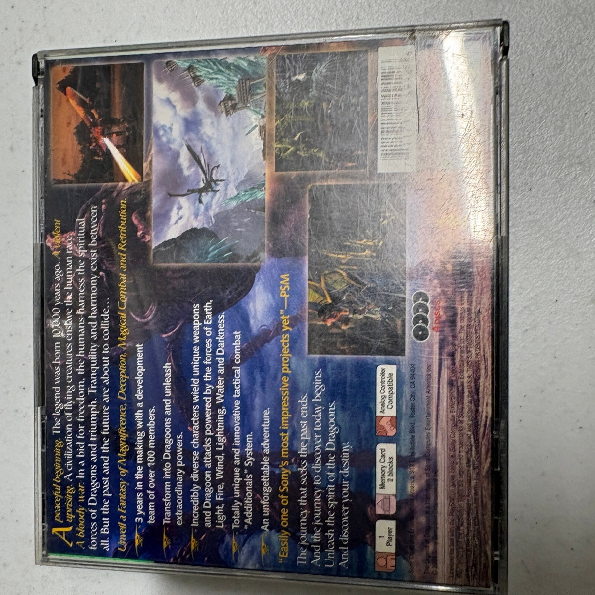 The Legend of Dragoon PS1 Playstation 1 Incomplete Replacement Discs Case PS1