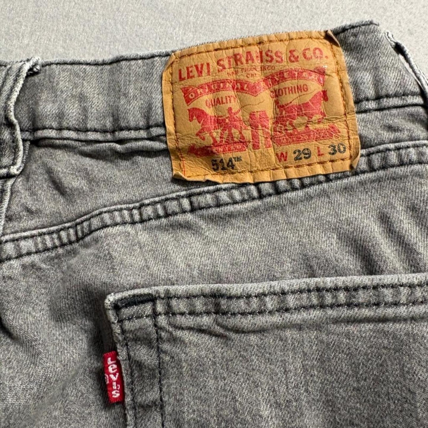Levi's 514 Straight Leg Jeans Womens 29x30 Gray Denim Cotton Blend