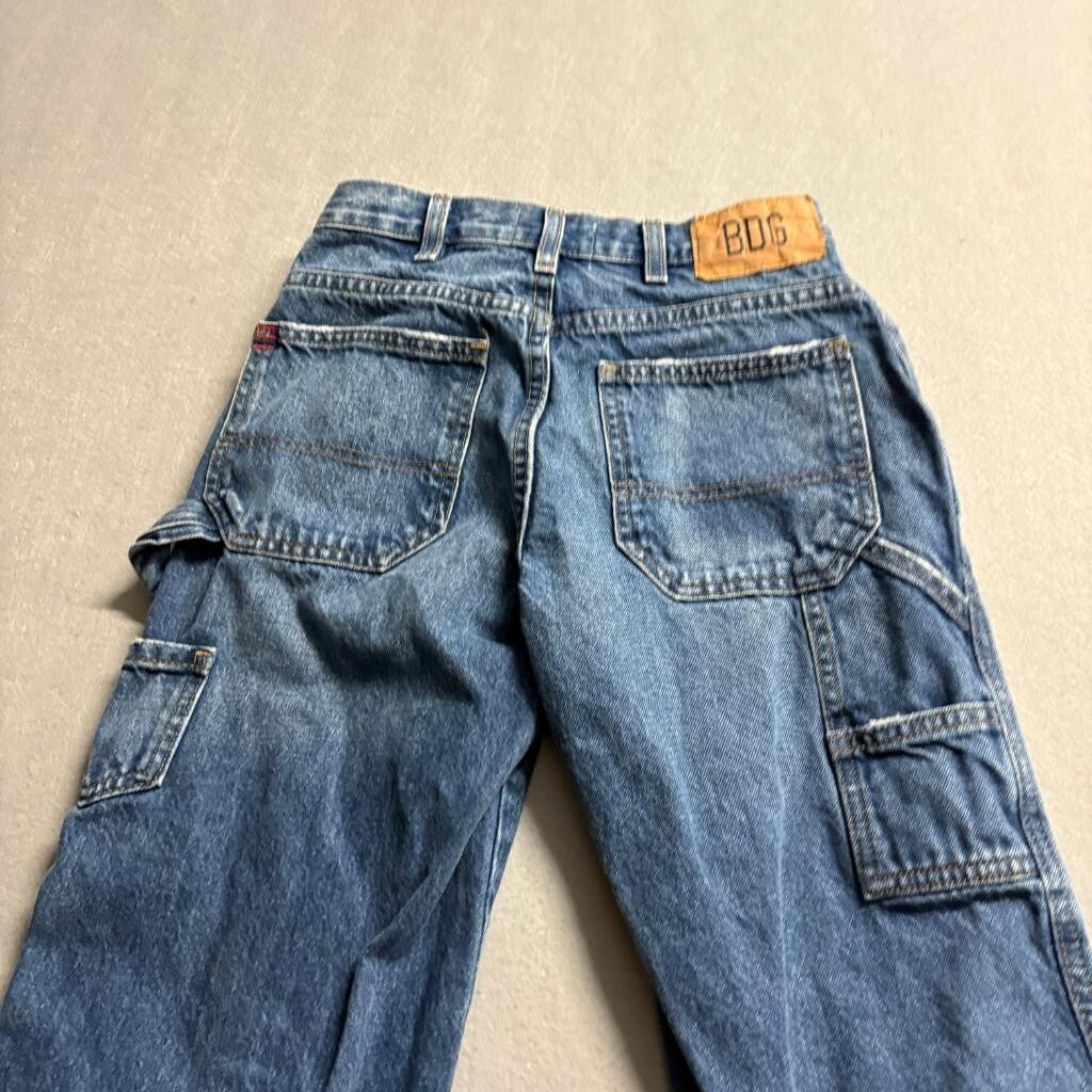BDG Urban Outfitters Carpenter Jeans Womens 24 Blue Denim High Rise Raw Hem