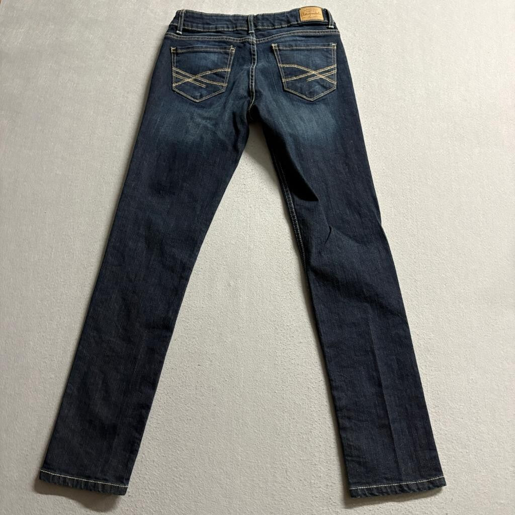 Aeropostale Bayla Skinny Jeans Womens 3/4 Short Dark Wash Blue Denim Stretch