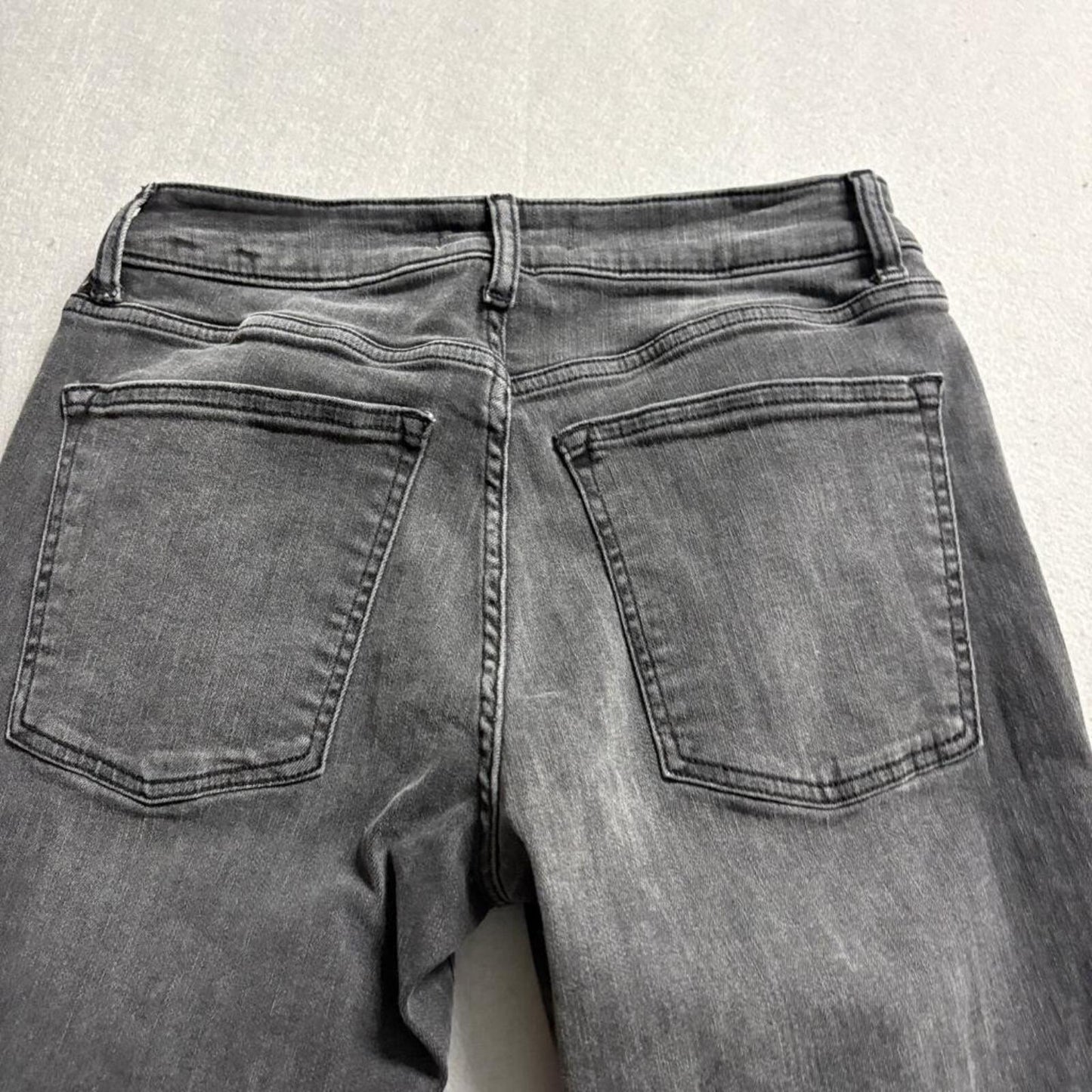Warp Weft LAX Los Angeles Girlfriend Jeans Womens 6 28 Distressed Gray Denim