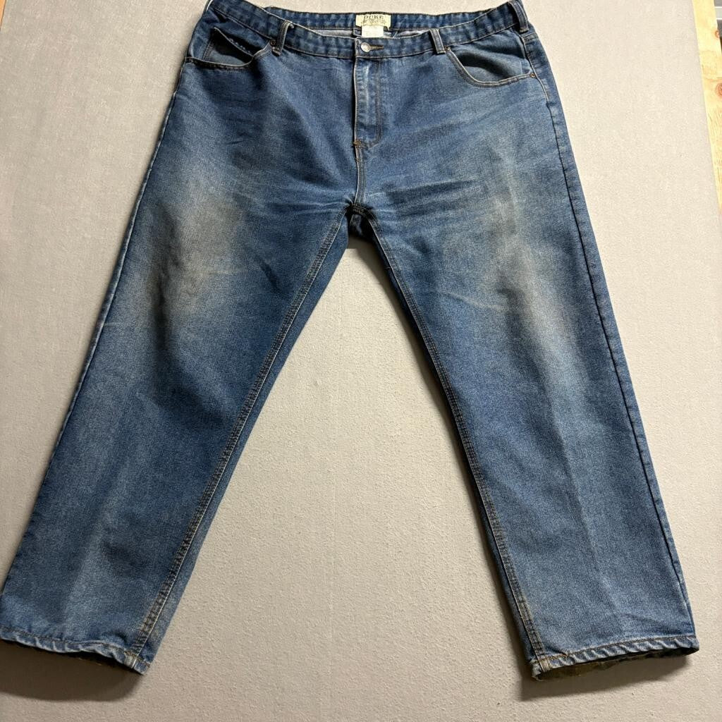 Duke Authentic Fit Jeans Mens 40/S Blue Denim Medium Wash Straight Leg Workwear