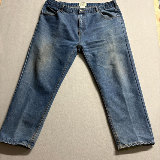 Duke Authentic Fit Jeans Mens 40/S Blue Denim Medium Wash Straight Leg Workwear