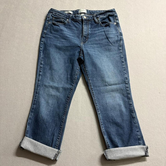 Universal Thread Ankle Bootcut Jeans Womens 12/31R Blue Stretch Denim Cuffed
