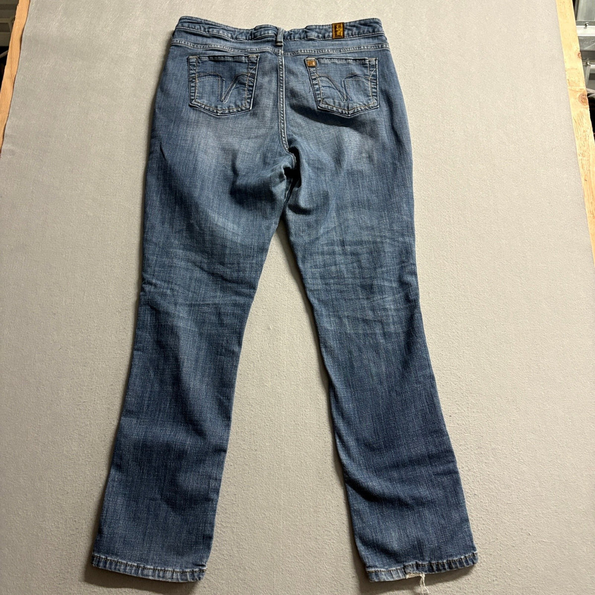 Wrangler Aura From The Women Of Wrangler Straight Leg Blue Jeans Medium Wash