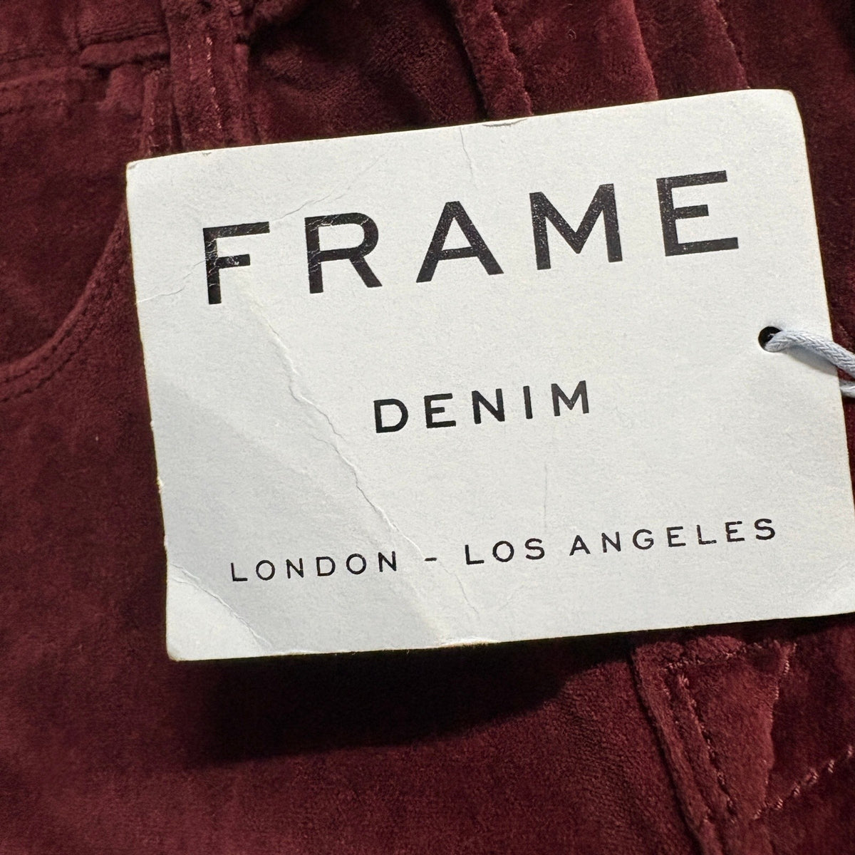 Frame Denim Le High Skinny Velvet Pants Womens 23 Burgundy Pinot Red Corduroy