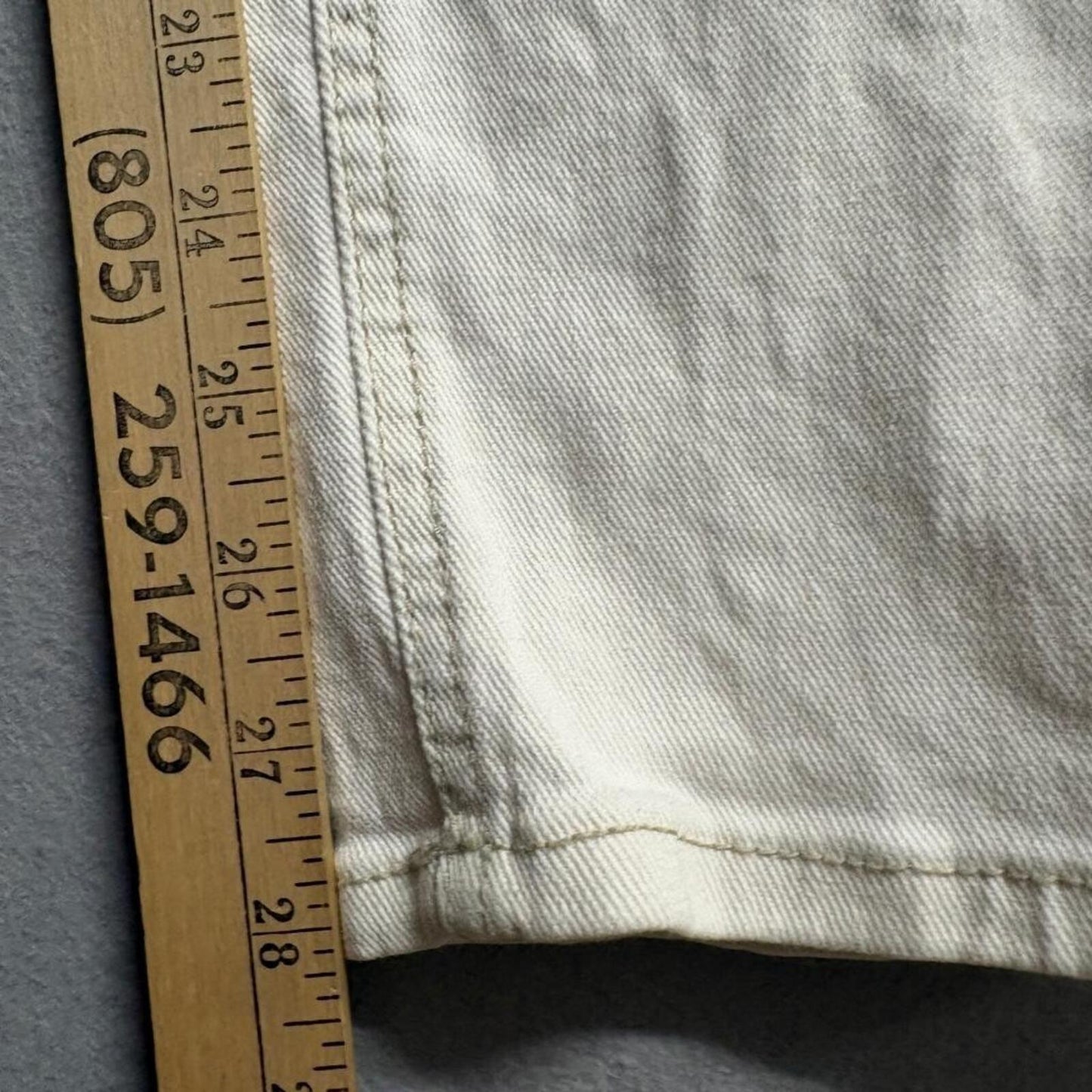 Seven7 Slim Straight Jeans Womens Size 12 Off White Beige Stretch Denim Pants