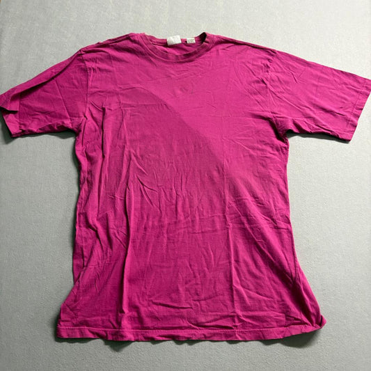 Vintage Key Elements Blank T-Shirt Mens Large Magenta Pink Single Stitch Cotton