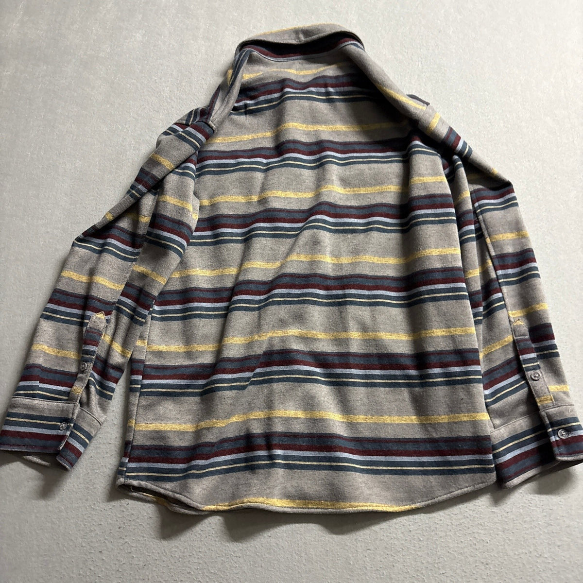 Caliville Mens XL Striped Fleece Shirt Jacket Long Sleeve Button Up Flannel Gray