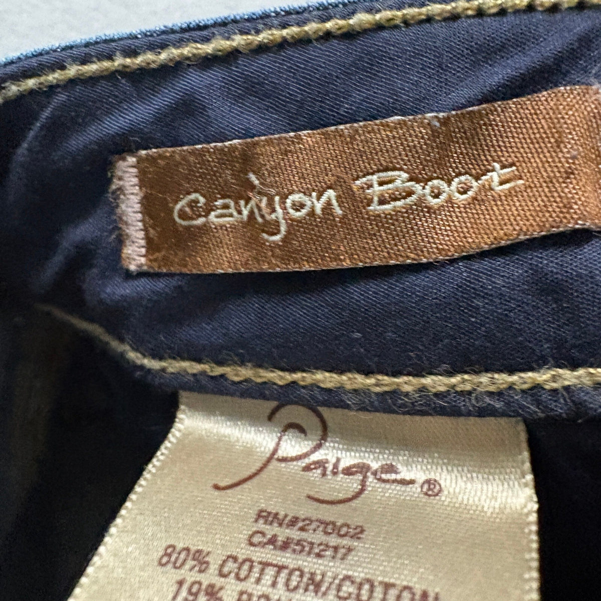 Paige Denim Canyon Bootcut Jeans Womens 27 Medium Wash Stretch Blue Low Rise USA