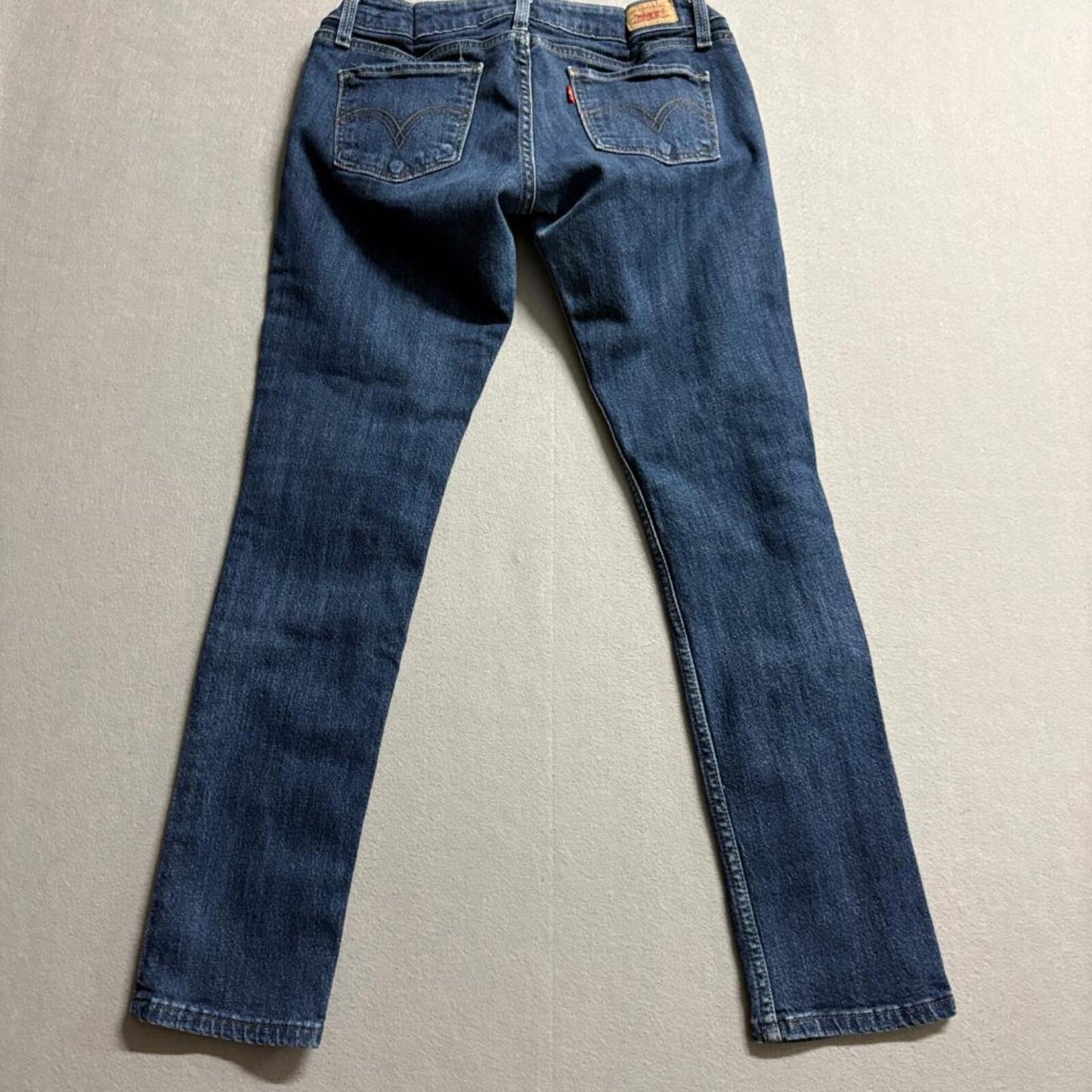 Levis 524 Too Superlow Jeans Womens 9 Short Blue Denim Low Rise Slim Straight