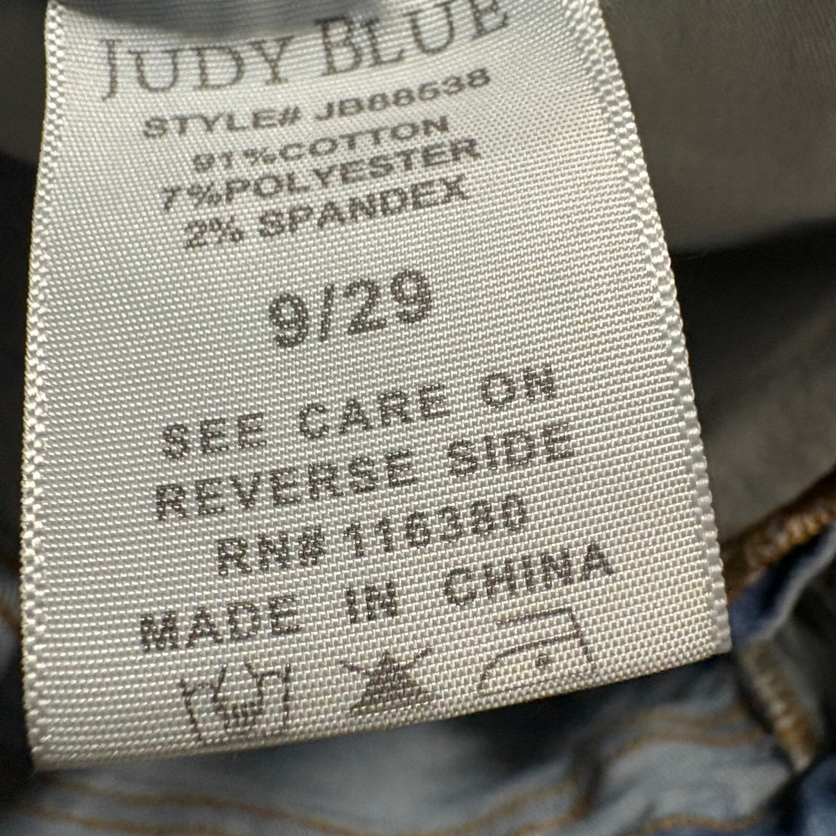 Judy Blue Jeans Womens 9/29 High Rise Raw Hem Stretch Denim Ankle JB88638 Blue