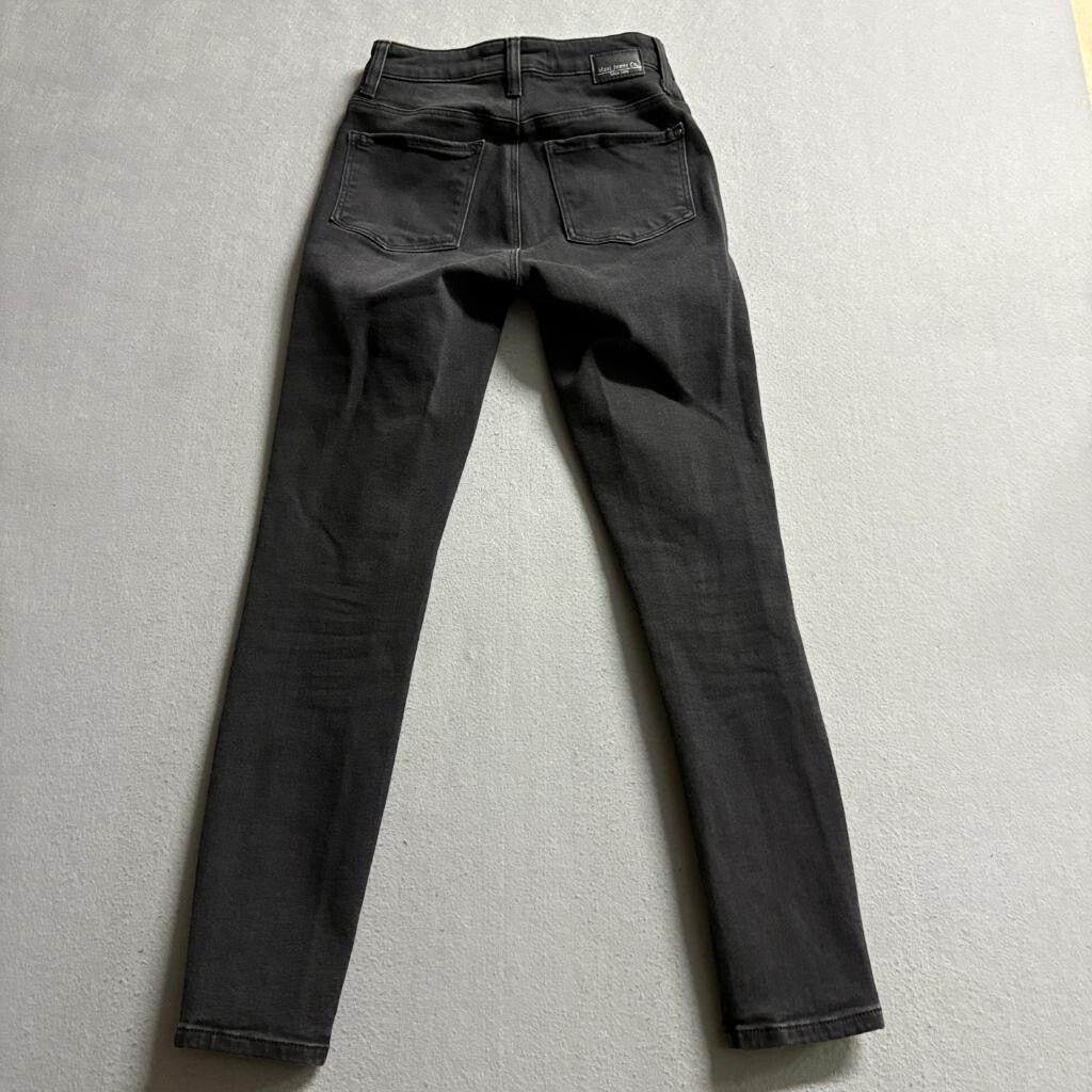 Mavi Alissa Ankle Jeans Womens 25 Black High Rise Super Skinny Rhinestone Stripe