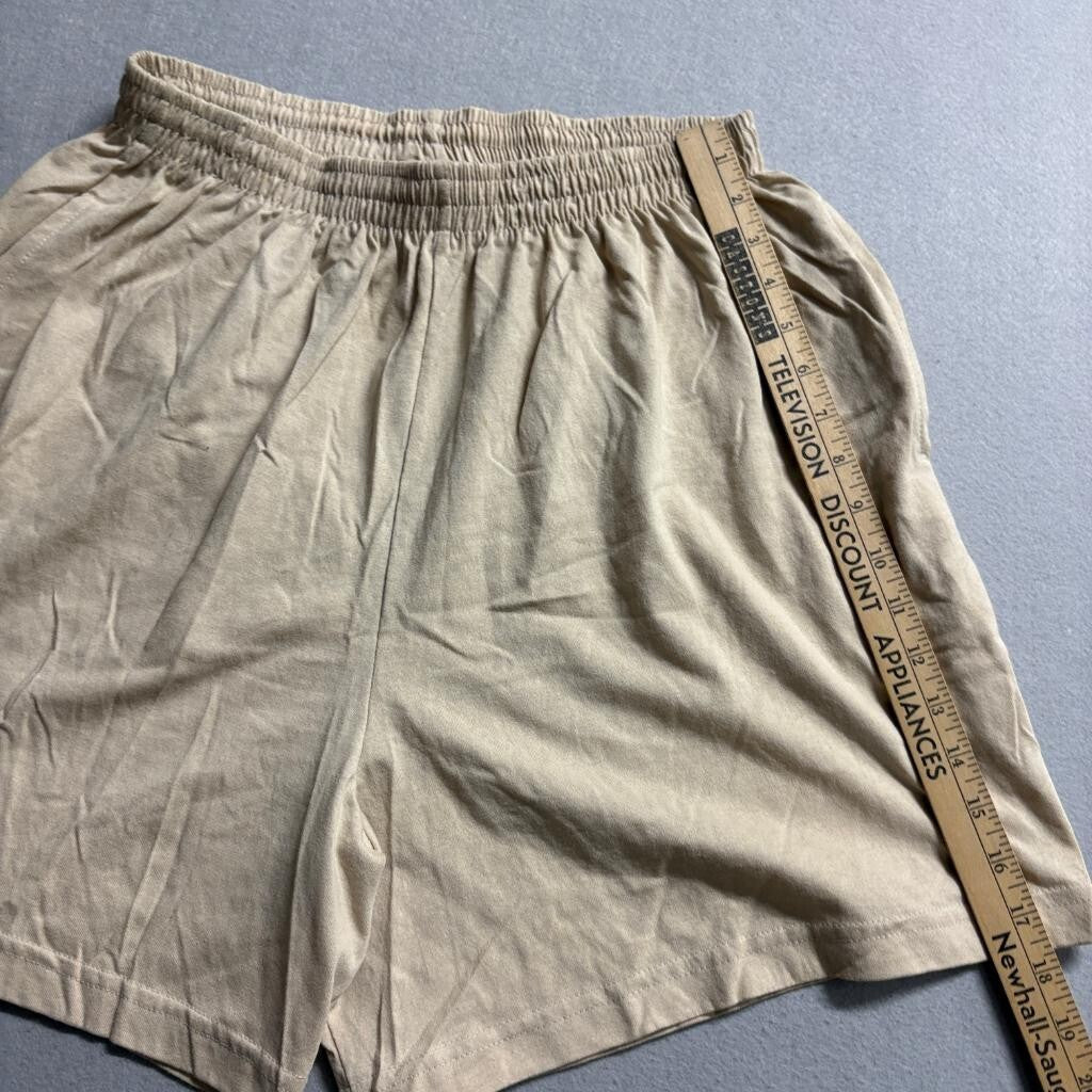 John Matthew Vintage Mens XL Beige Cotton Blend Knit Lounge Shorts Made in USA