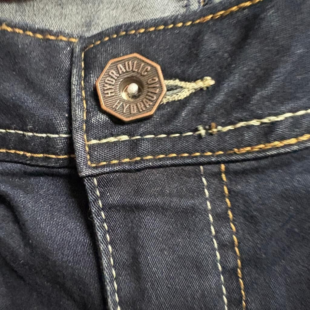 Hydraulic Jeans Womens 13/14 Dark Wash Bootcut Embroidered Flap Pocket Stretch