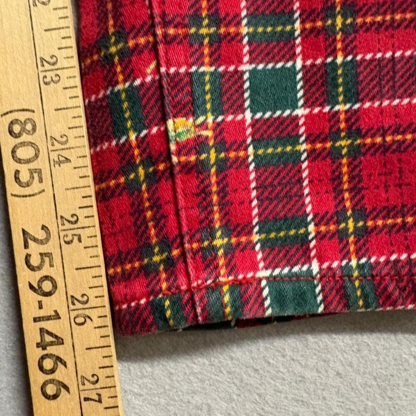 Vintage Gap Denim Plaid Floral Jeans Womens 26 Red Tartan Rose Print 90s