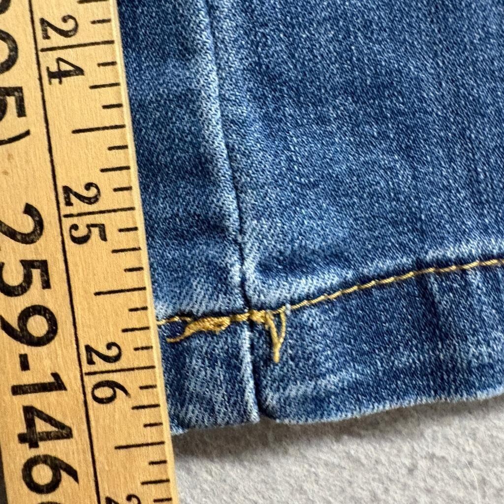 Sandpiper Petite Flare Jeans Womens 6P Blue Denim Stretch Patch Pocket Mid Rise