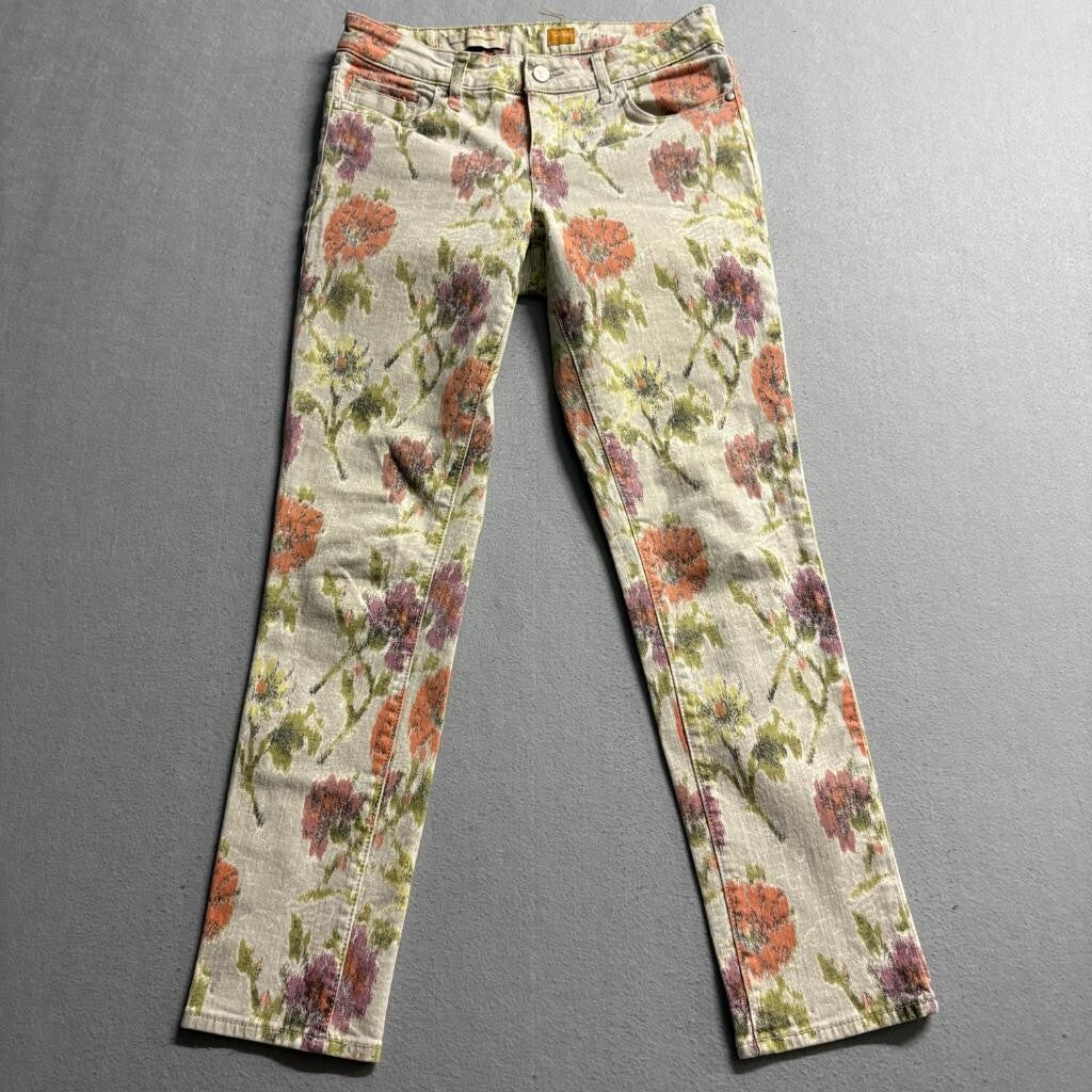 Pilcro and the Letterpress Floral Jeans Womens 29 Anthropologie Straight Leg