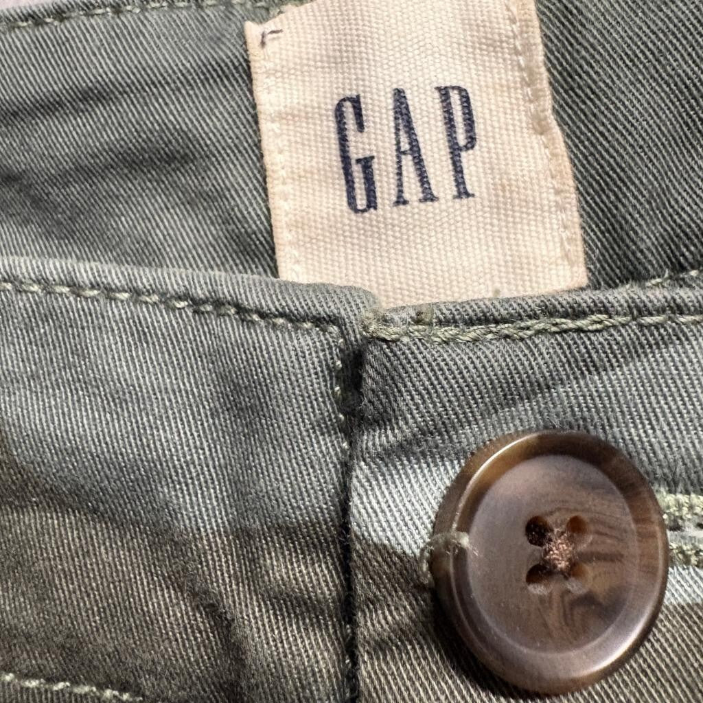 Gap Girlfriend Khaki Pants Womens Size 0 Camo Green Stretch Cotton Chino