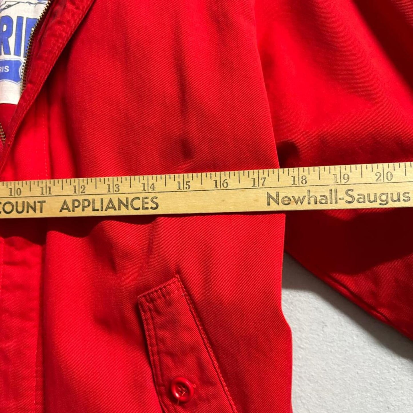 Vintage Stone Ridge Bomber Jacket Mens L Red Cotton Harrington Zip Up Taiwan