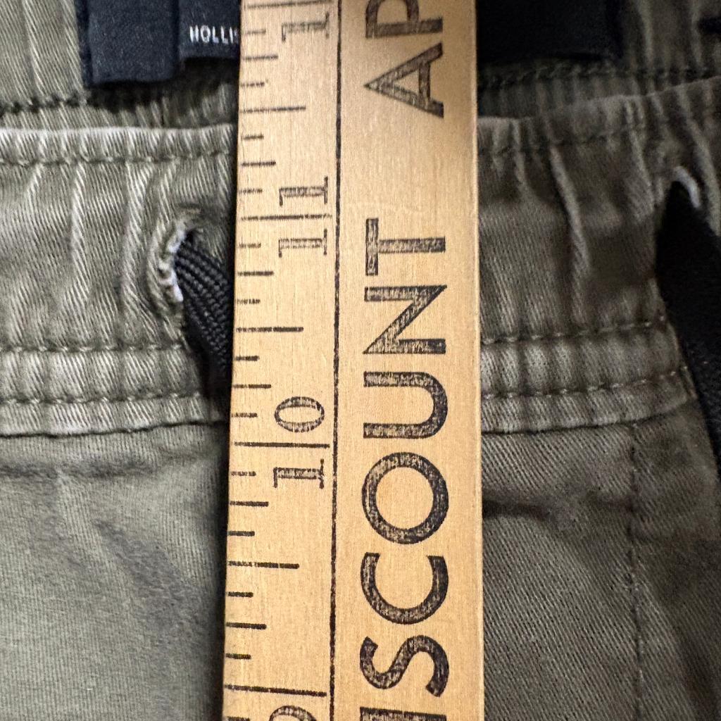 Hollister Advanced Stretch Skinny Jogger Cargo Pants Mens Large Green Distressed