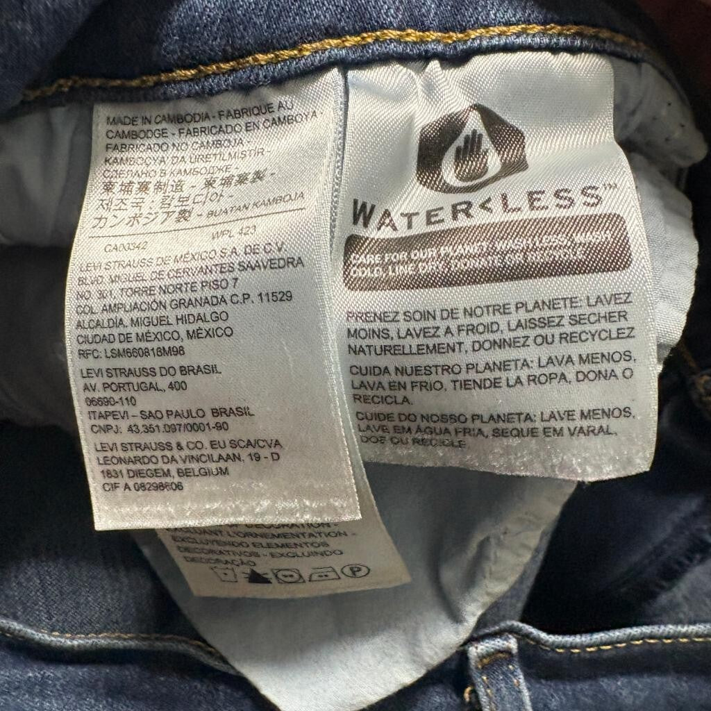 Levis 724 High Rise Straight Jeans Womens 22W Blue Denim Stretch Waterless