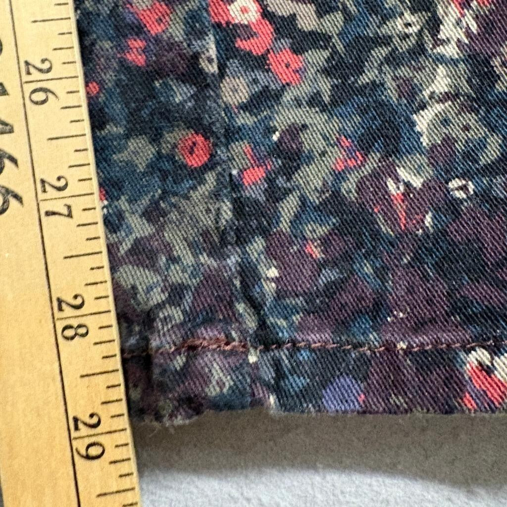 Gloria Vanderbilt Amanda Jeans Womens 4 Average Floral Print Stretch Straight