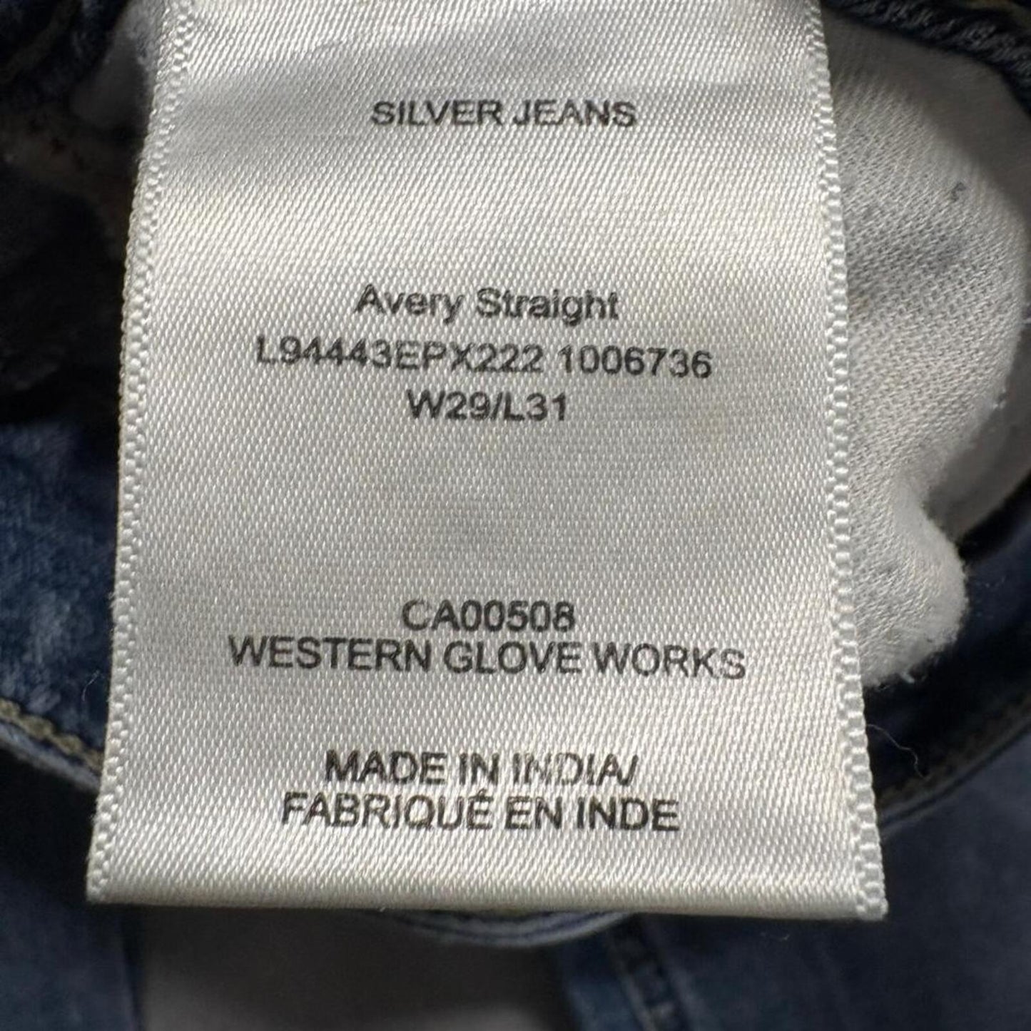 Silver Jeans Co Avery Straight Leg Jeans Womens W29 L31 Blue Denim High Rise