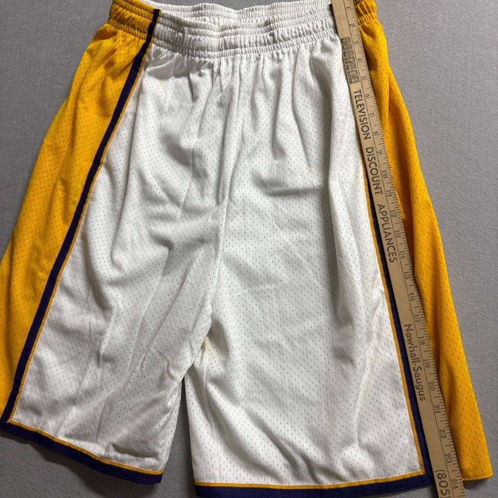 ASMI Los Angeles Lakers Style Mesh Basketball Shorts Mens XL White Yellow Purple