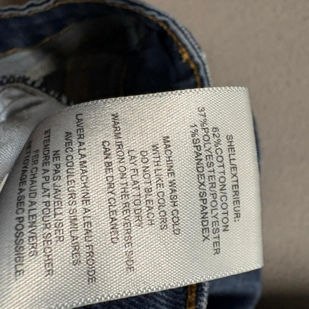 Vigoss Marley Crop Boot Jeans Womens 27 Blue Denim Raw Hem Stretch Mid Rise