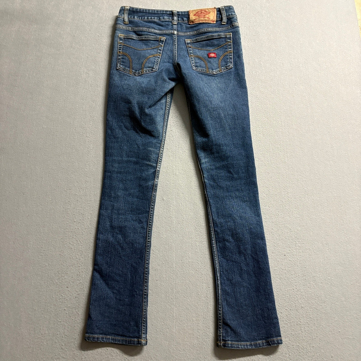Dickies Womens Low Rise Straight Leg Denim Jeans Blue Size 5 x 30