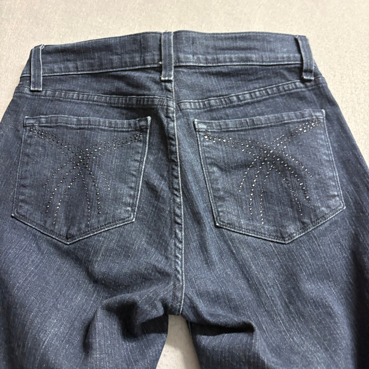 NYDJ Not Your Daughter's Jeans Women 8P Blue Bootcut Stretch Rhinestone Pocket