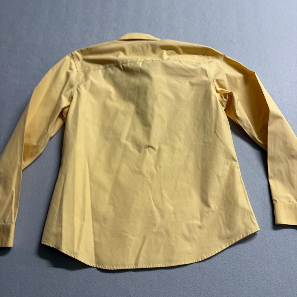 Cabelas Womens Medium Yellow Long Sleeve Button Up Shirt 100% Cotton Pocket