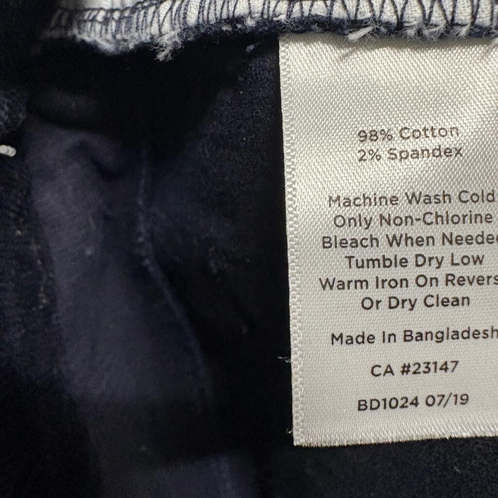 Talbots Corduroy Pants Womens 8 High Waist Straight Leg Navy Blue Stretch