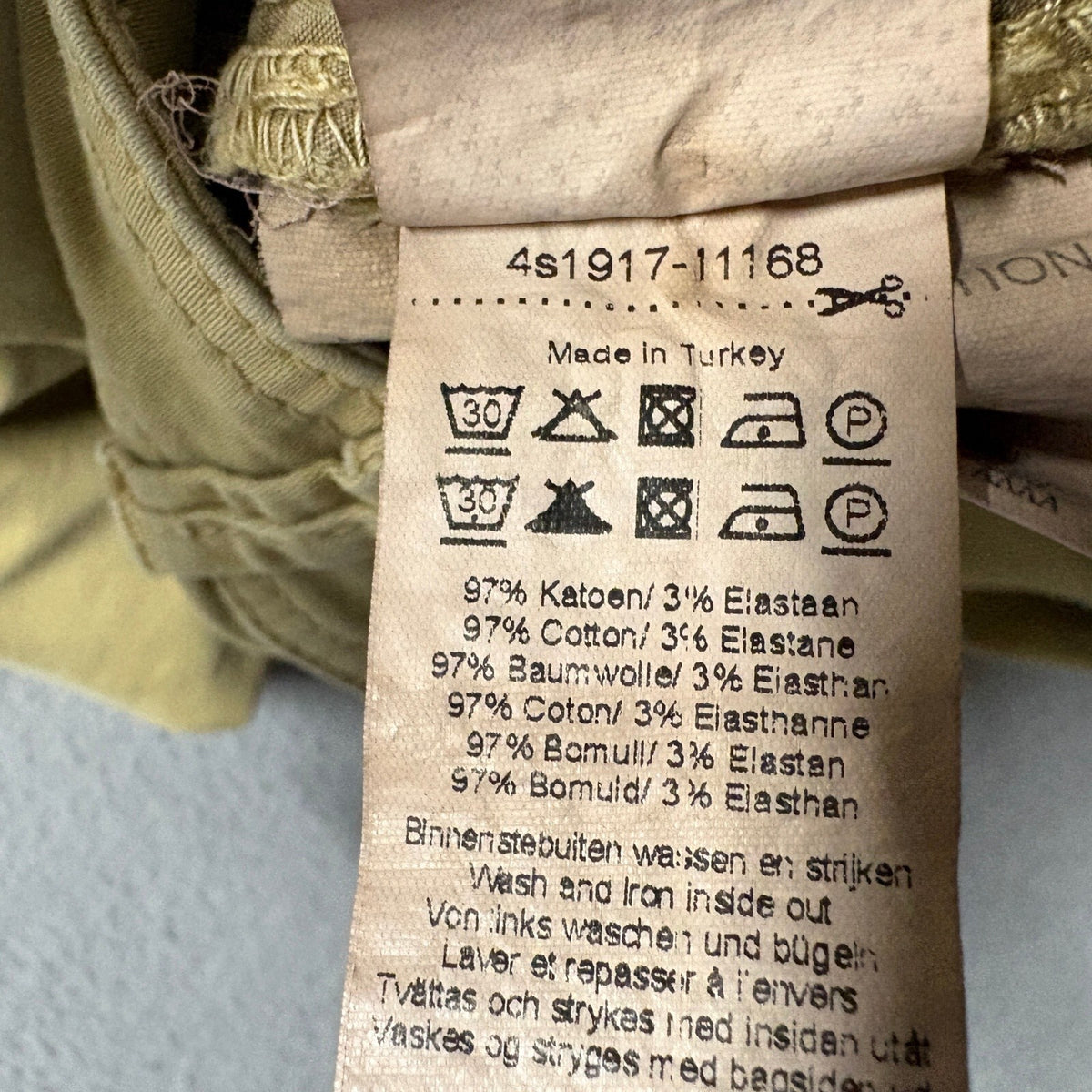 Summum Woman Cargo Pants Size EU 42 US 10 Tan Khaki Raw Hem Stretch Utility