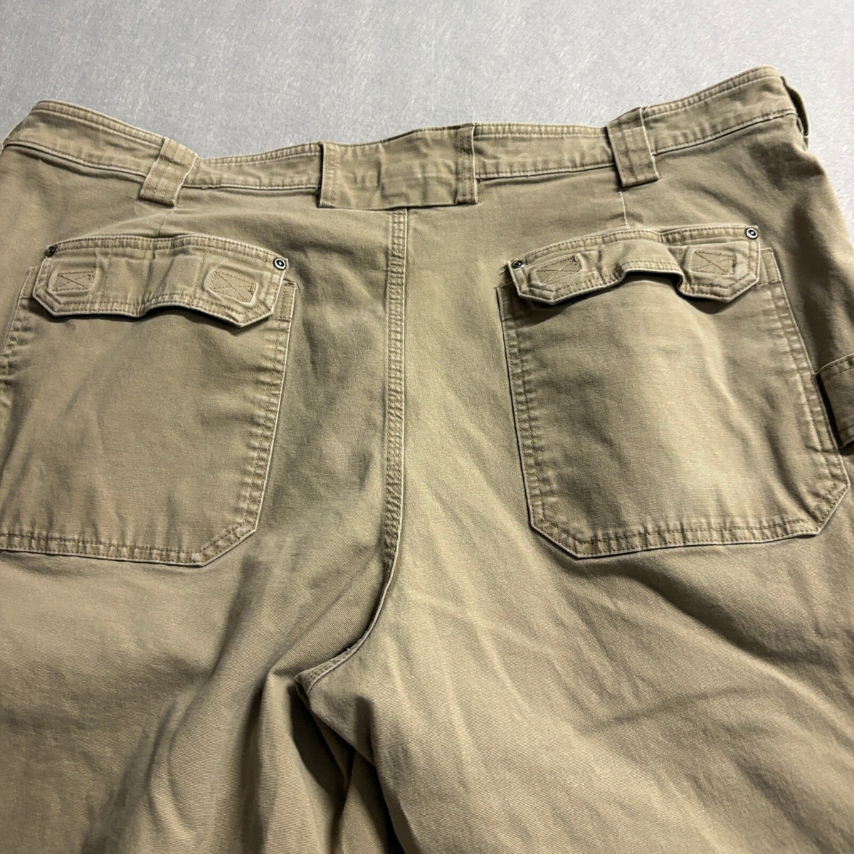 Duluth Trading Co Flex Fire Hose Cargo Pants Mens 42x27 Brown Canvas Workwear