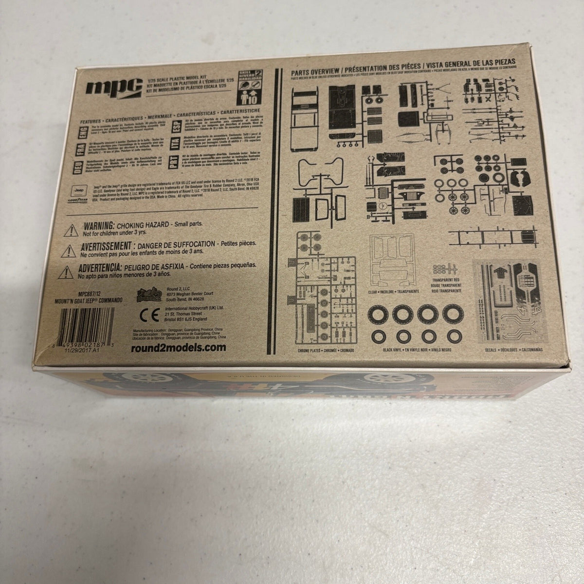 MPC Mount'N Goat Jeep Commando 1/25 Scale Model Kit MPC887 Open Box Sealed Parts