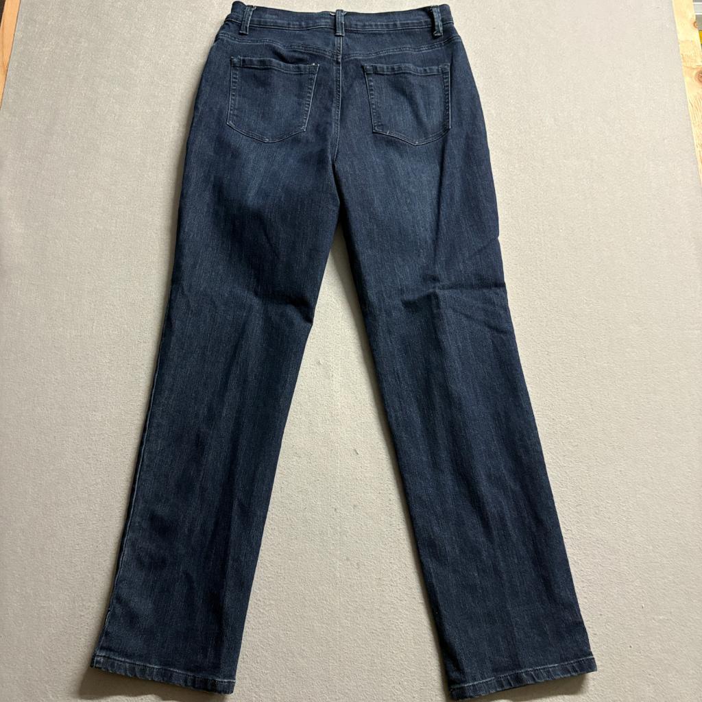 Gloria Vanderbilt Amanda Jeans Womens 10 Average Blue Denim Straight Leg High