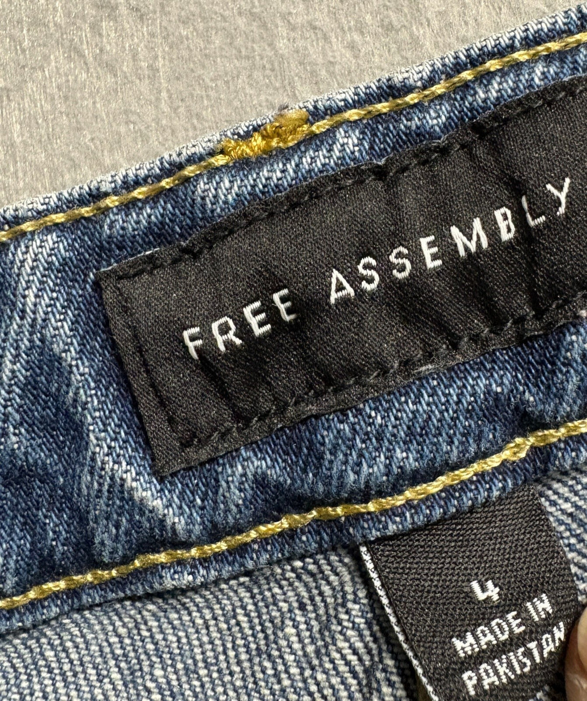 Free Assembly Womens Jeans Size 4 Blue Super High Rise Straight Raw Hem