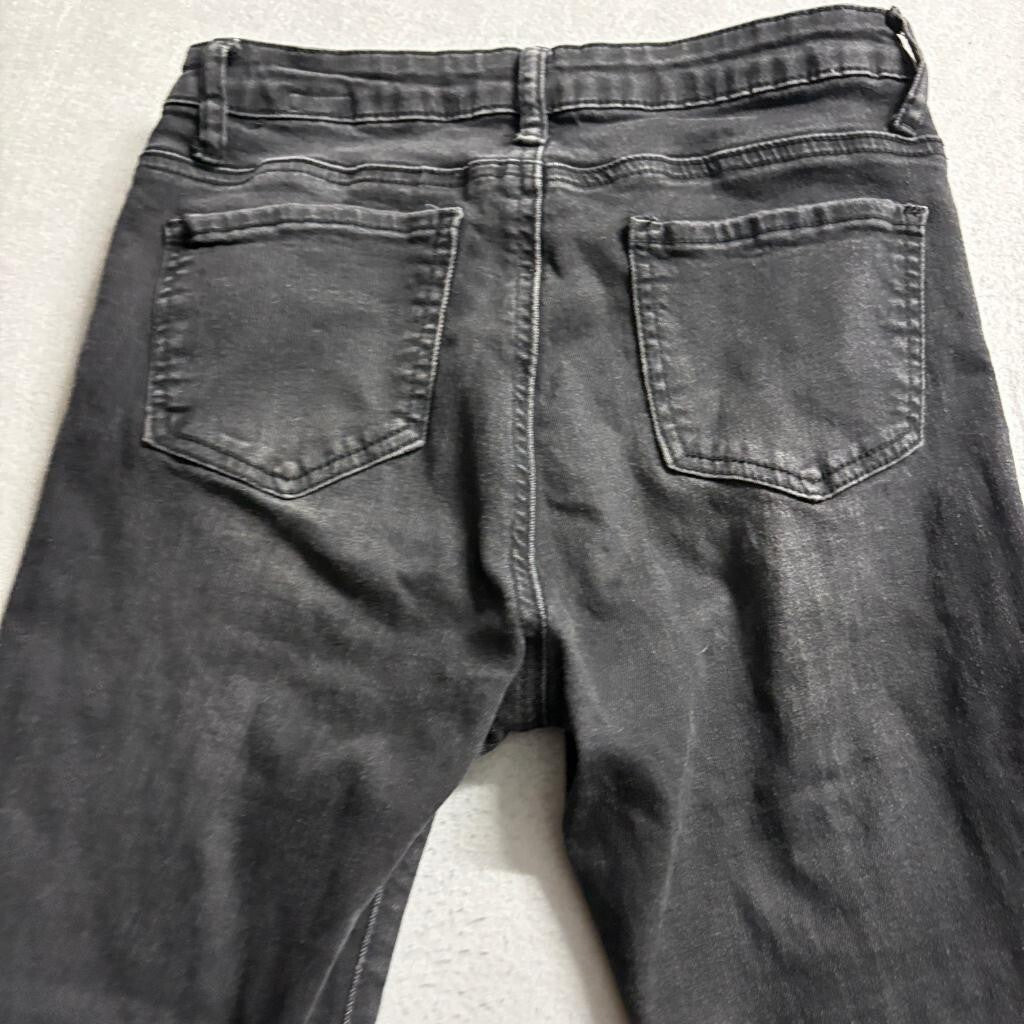 Shein Womens Flare Jeans Size 6 Black High Rise Stretch Bell Bottom Denim Pants